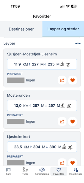 Eksempel favorittløype