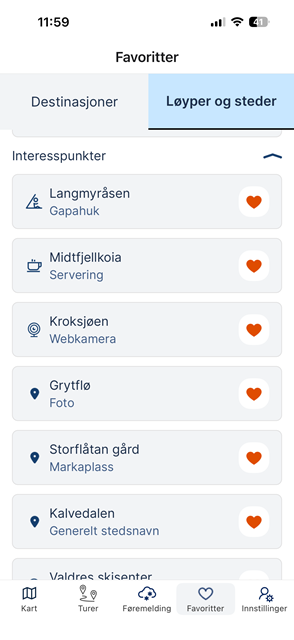 Eksempel favoritt-interessepunkt