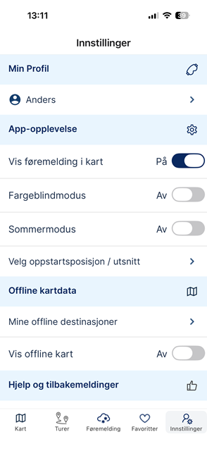 Oversikt over innstillinger