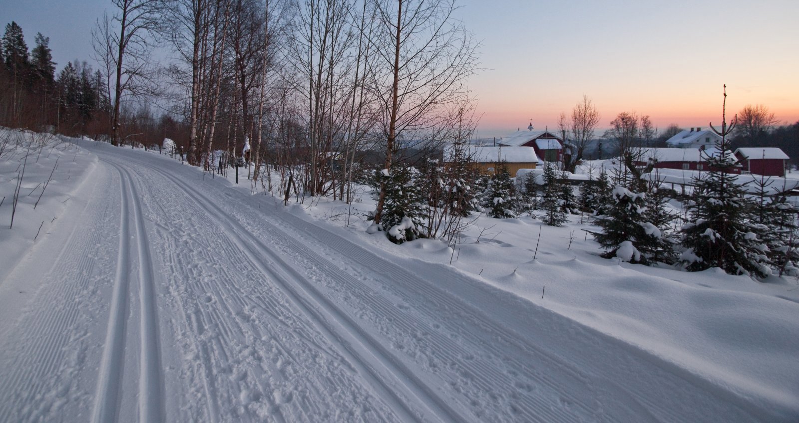 En skidag går mot slutten