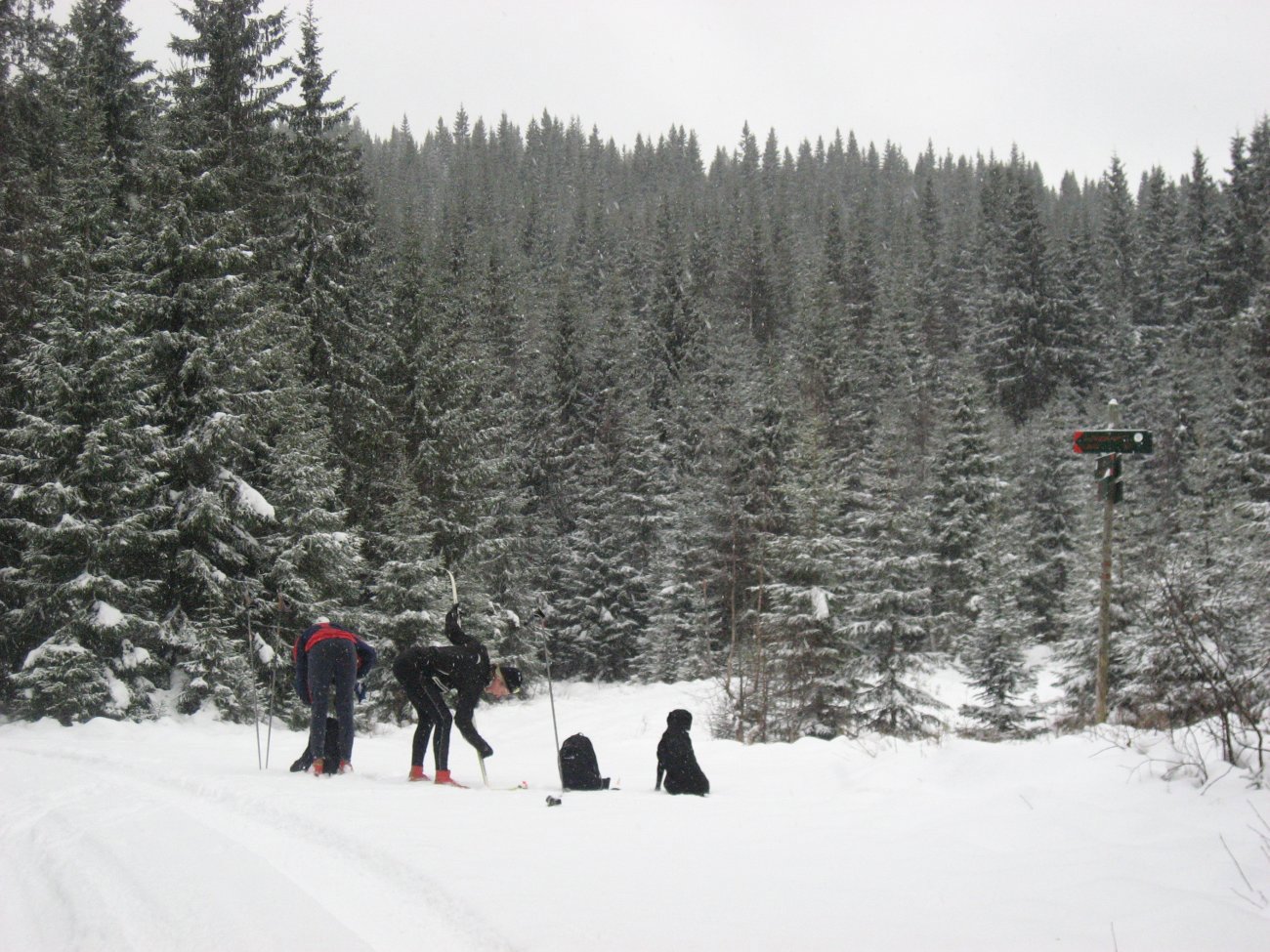 Flere skiløpere på Heggeliveien i dag