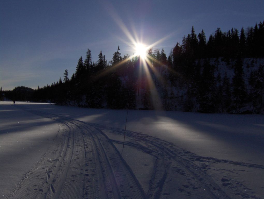 Flott vintervær over Øyangen