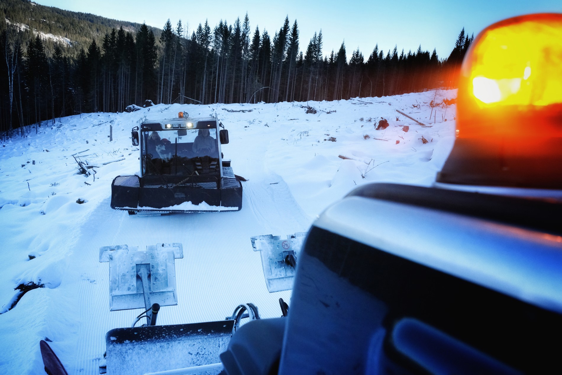 Første prepp av den nye løypa i Øyungslia