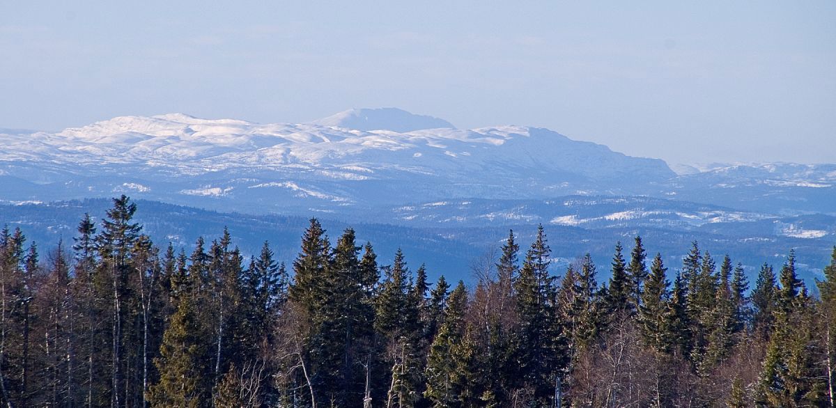 Gaustatoppen ruver i bakgrunnen