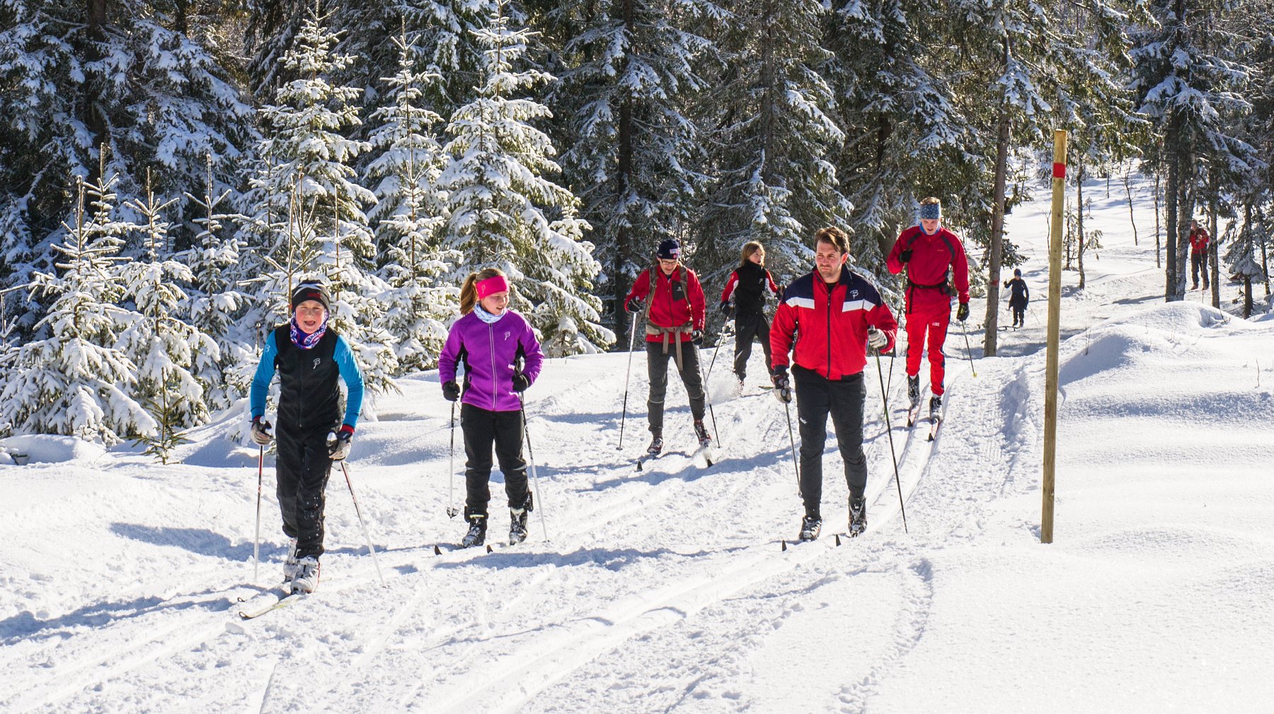 Jevn strøm av skiløpere