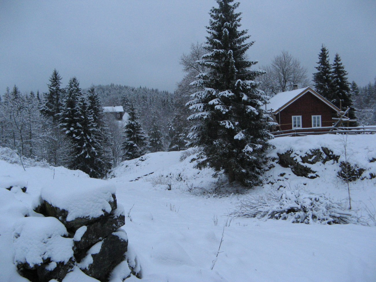 Julekortstemning på Øvresaga