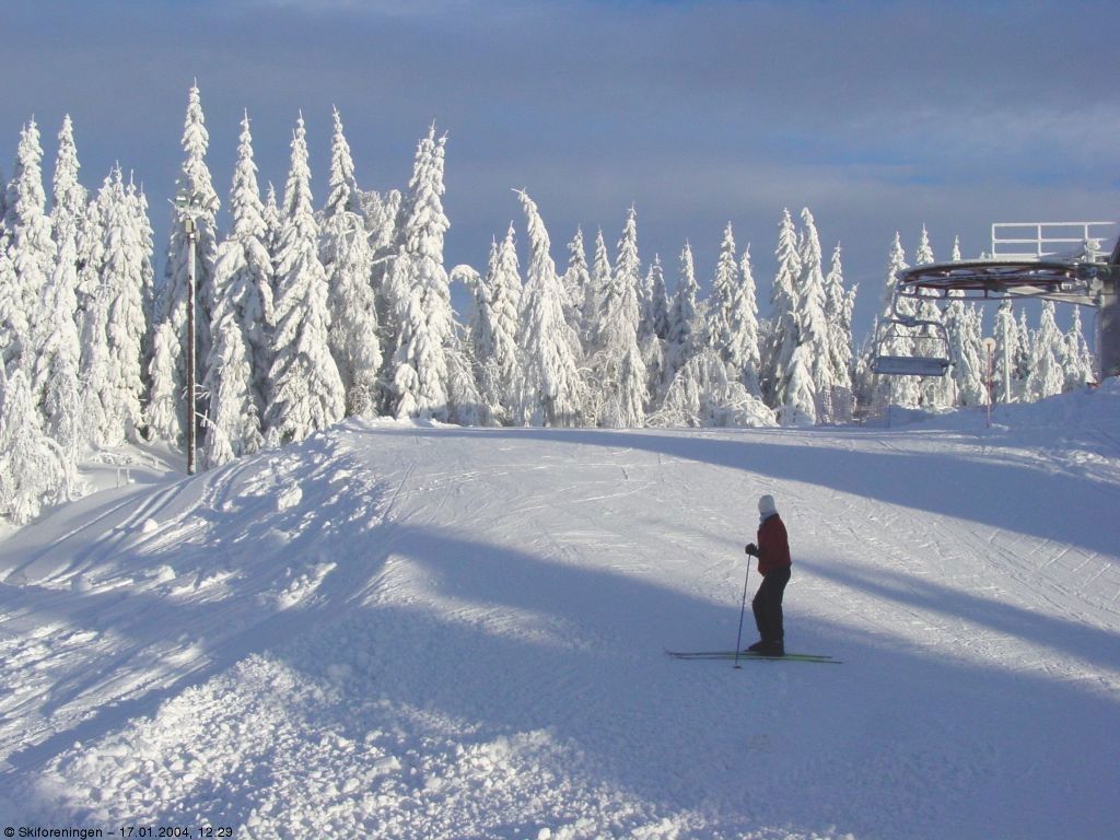 Knall vinterlandskap på toppen av Wyller