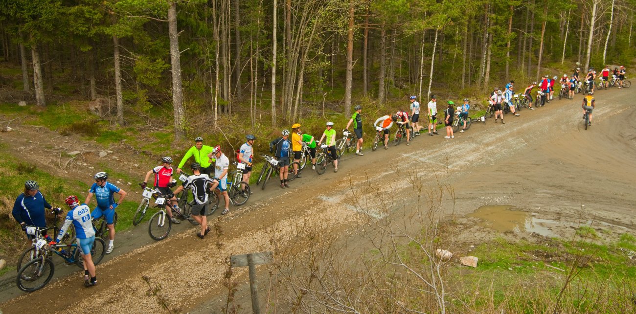 Lang rekke ved start