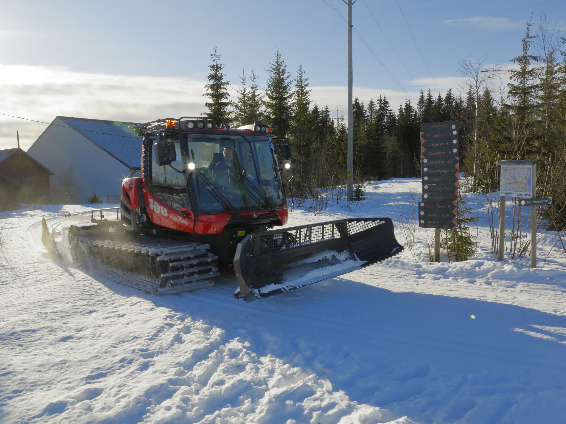 Løypekjøring ved Hornås