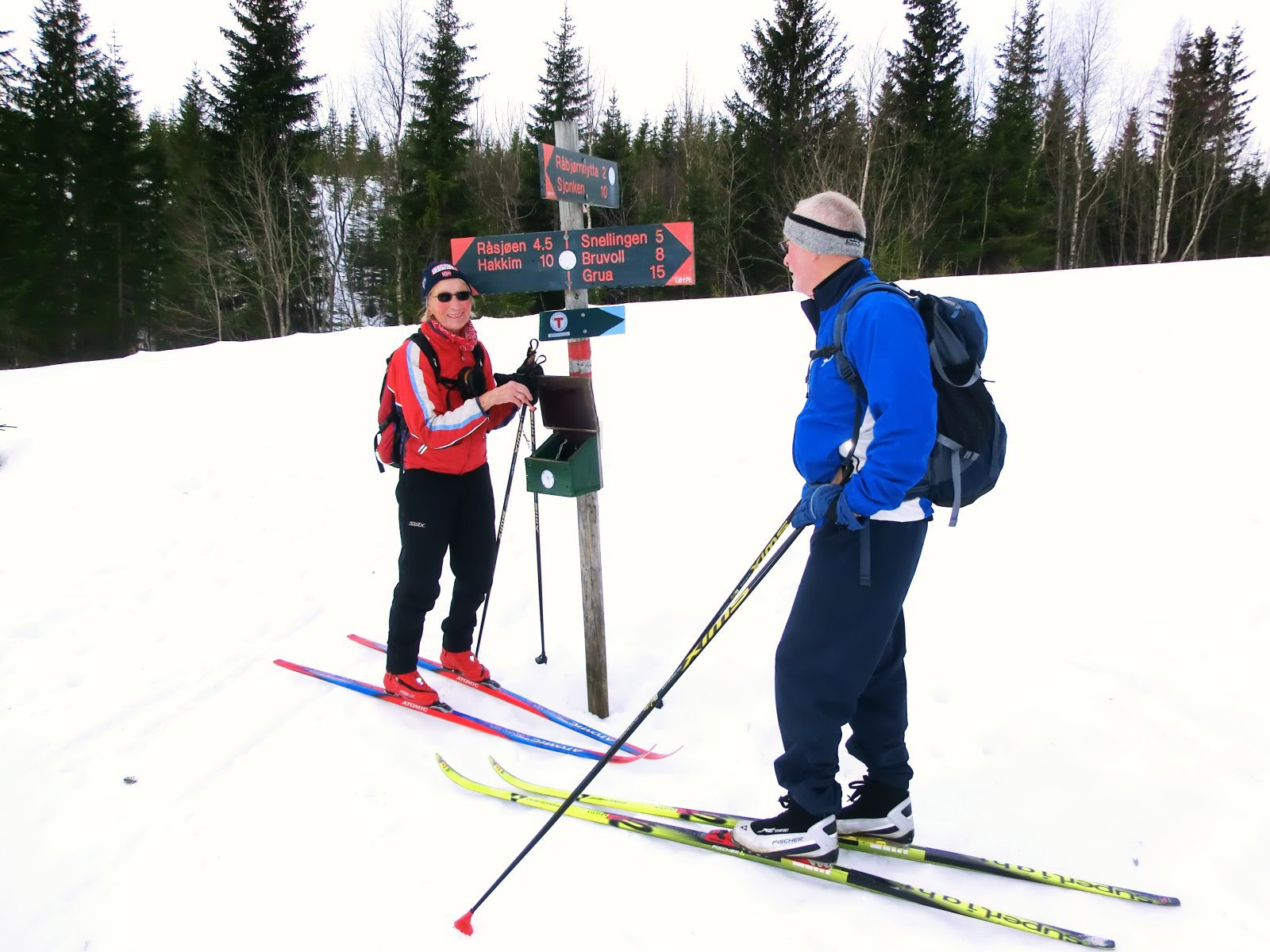 Løypekryss øverst i Trasletjerndalen