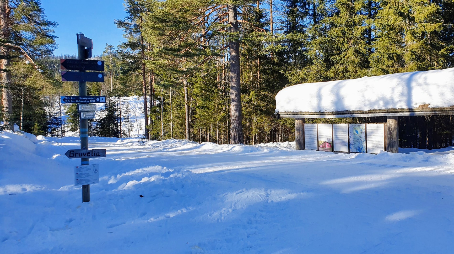 Løypekrysset syd for Bjertnessjøen