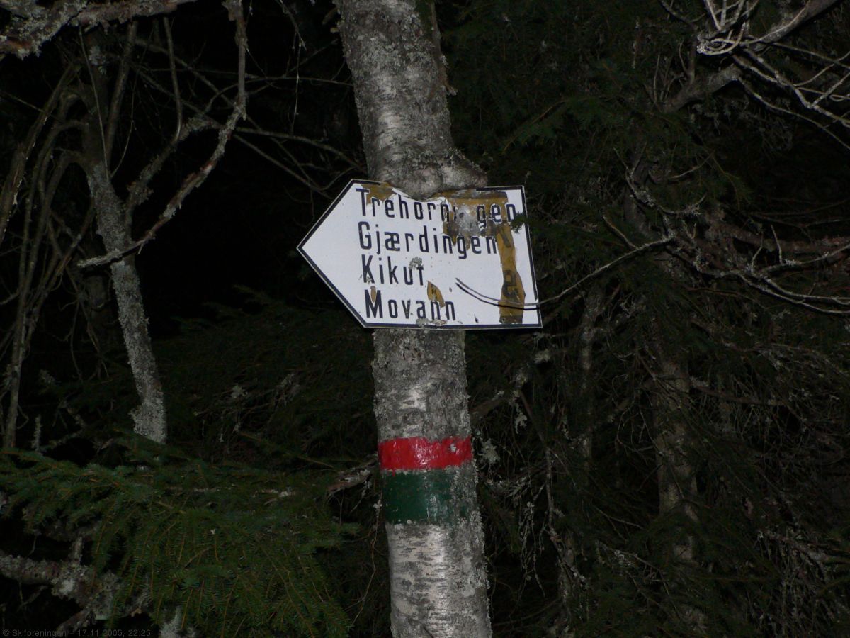 Løypeskilt på Varingskollen