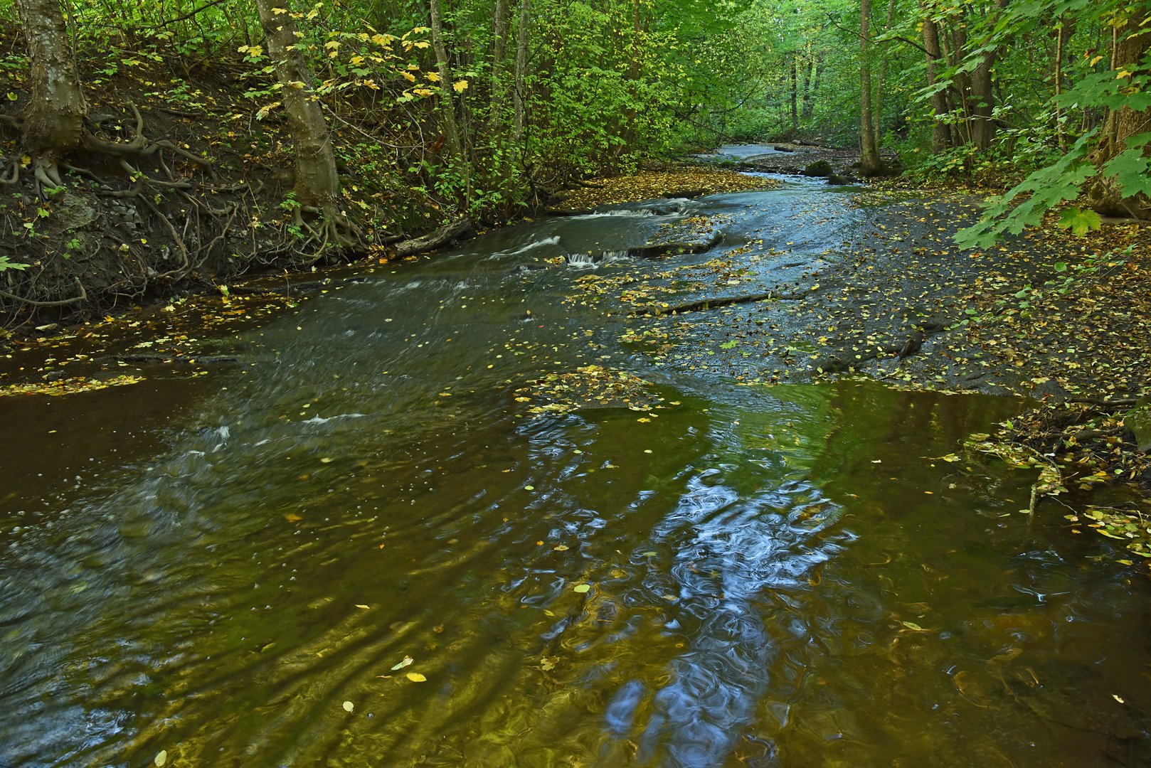 Oppover langs Alna: erodert til nakent grunnfjell