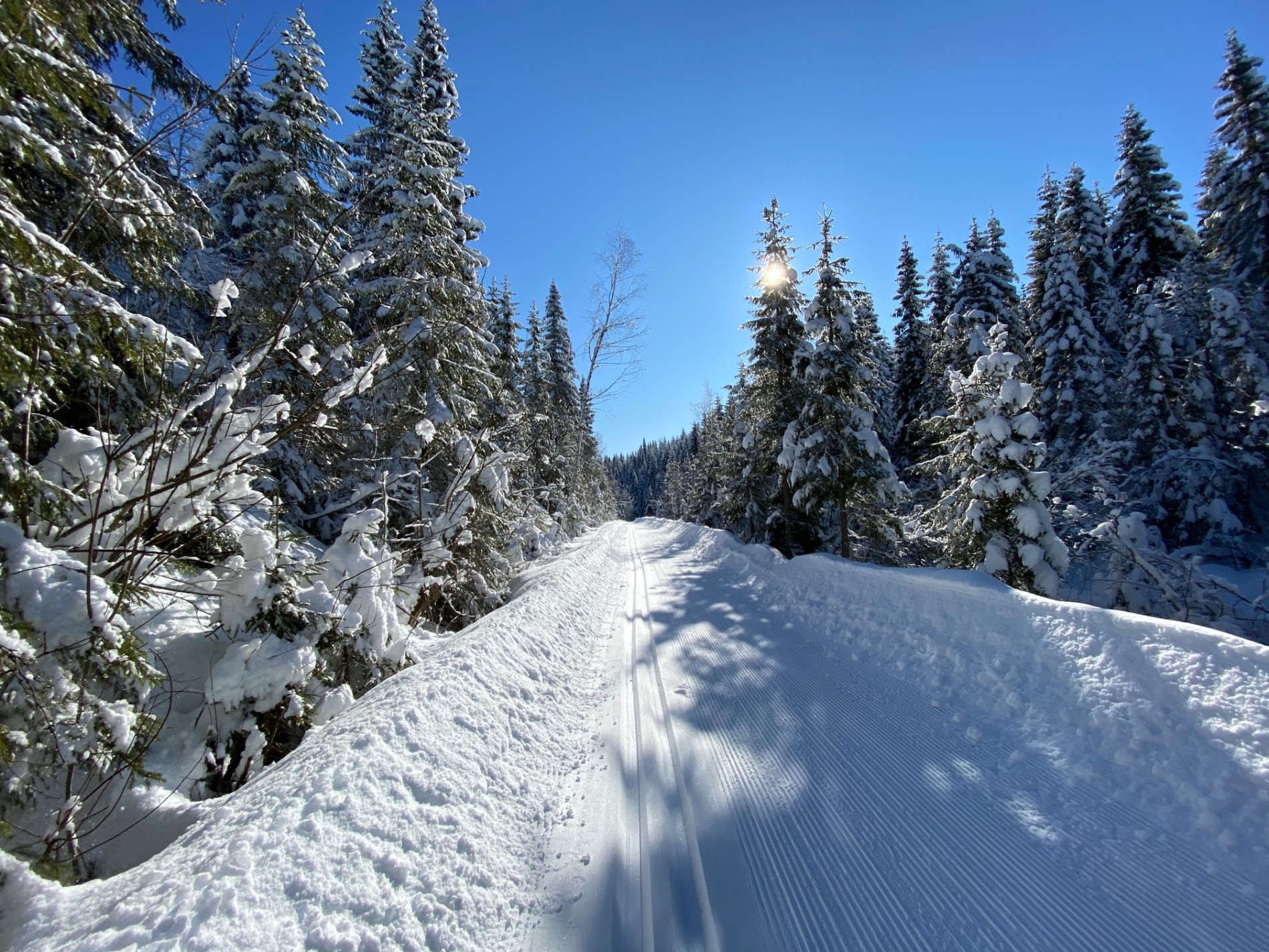 Så mye snø at det er brøytekanter øverst i Djupdalen