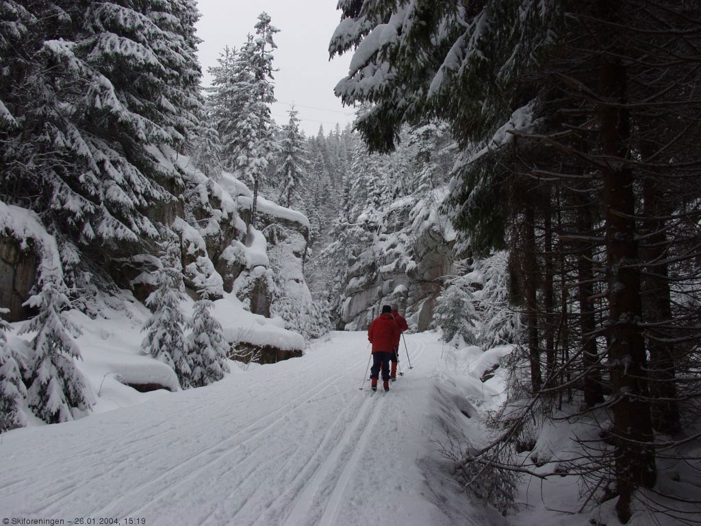 Skiløype gjennom Trangeberget