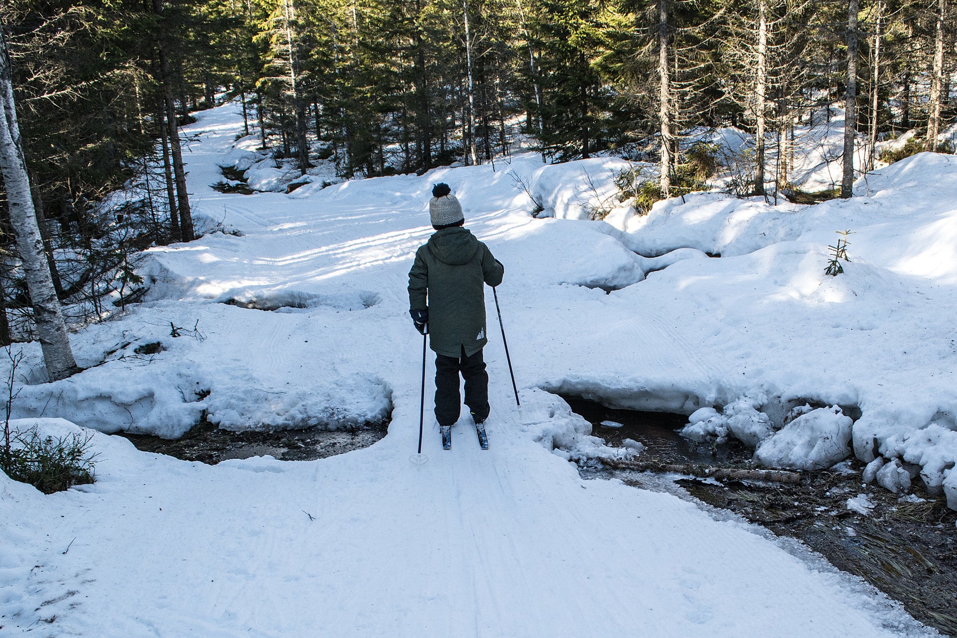 Snøbru på Minneåsen