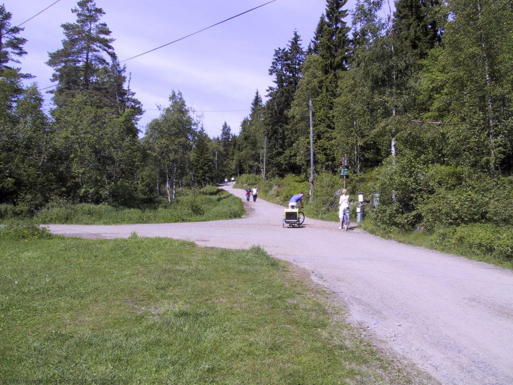 Strake veien innover fra Tryvannstua