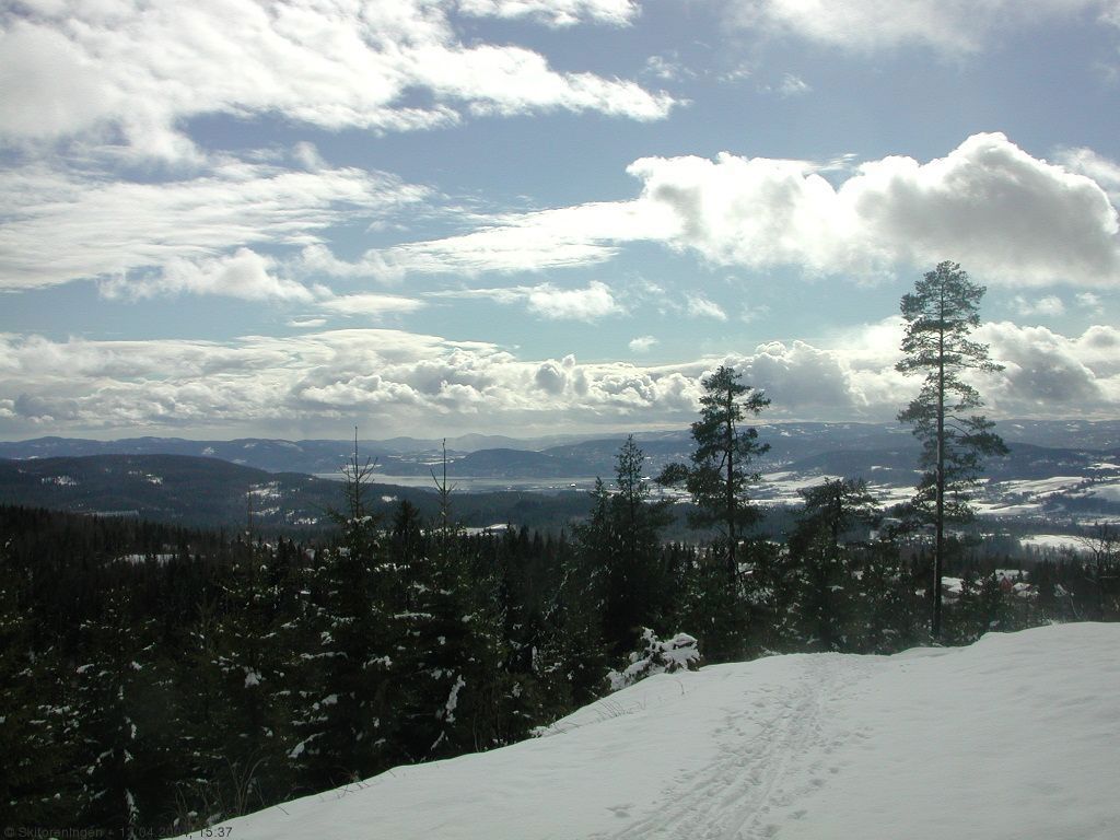 Utsikt fra Kraftkollen mot Kjekstadmarka og Lierdalen