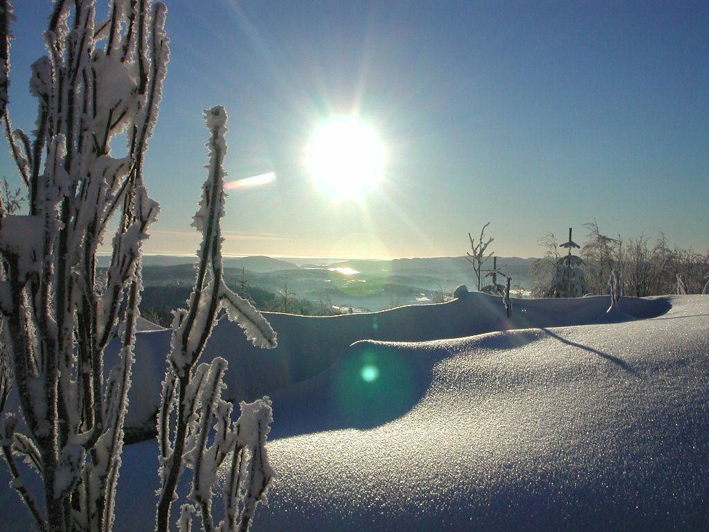 Utsikt fra Nyborgåsen mot Hallenskog og sydover utover Hurumlandet