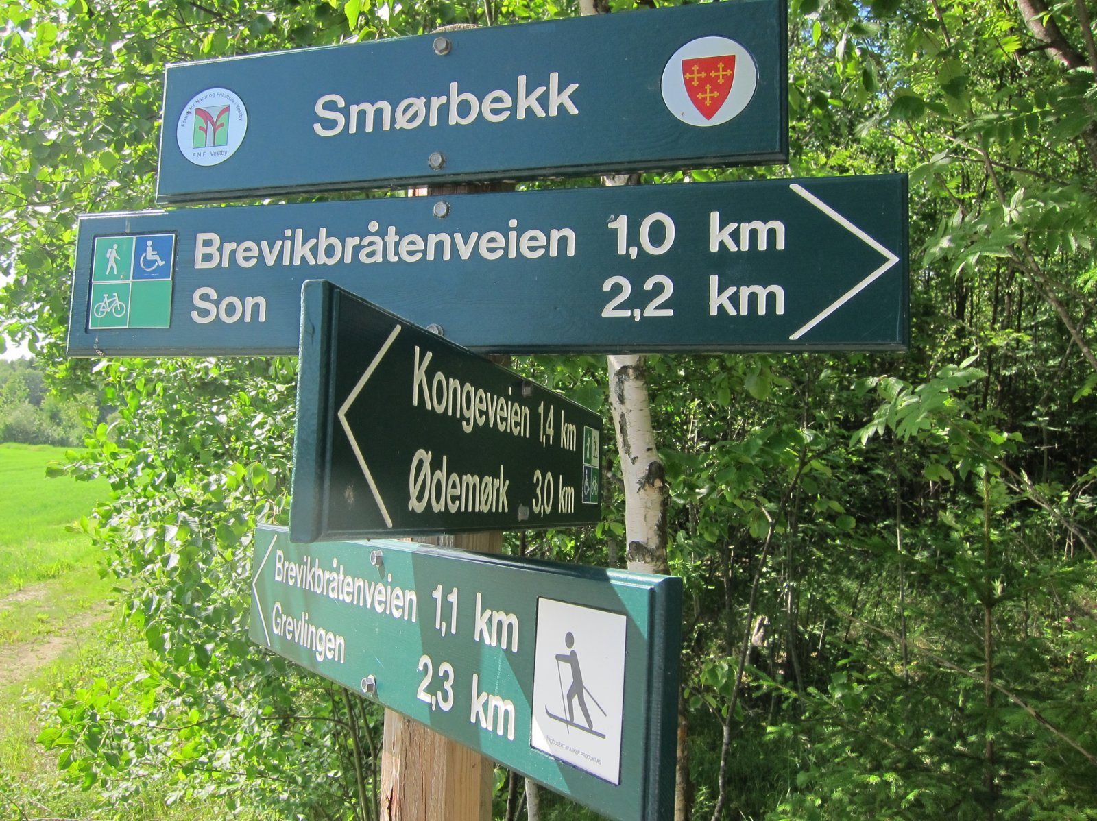 Viser vei fra Smørbekk